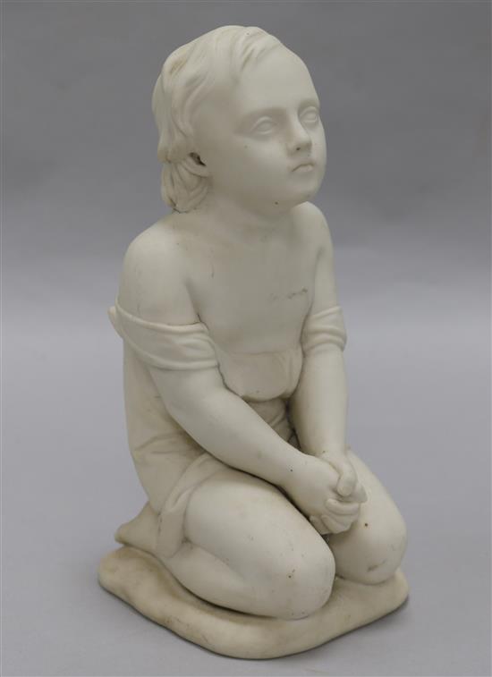 A 19th century Parian figure, Prayer, designed by John Bell for Summerlys Art Manufacturers height 24cm